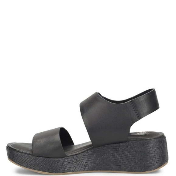 SOFFT Faedra Leather platform wedge sandals Black Size 8, 8 5M New - Picture 3 of 16